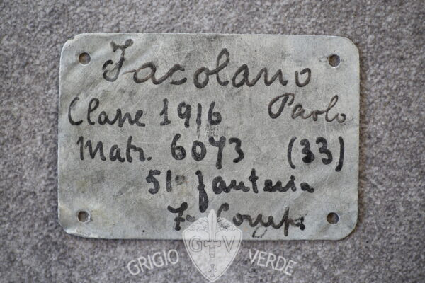 piastrino identificativo dog tags 51^ fanteria